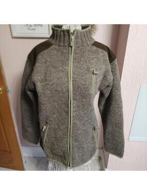 Laundromat Wool Jacket XL Men Fleece Lined Handmade Nepal Suede Trim Heavy Coat